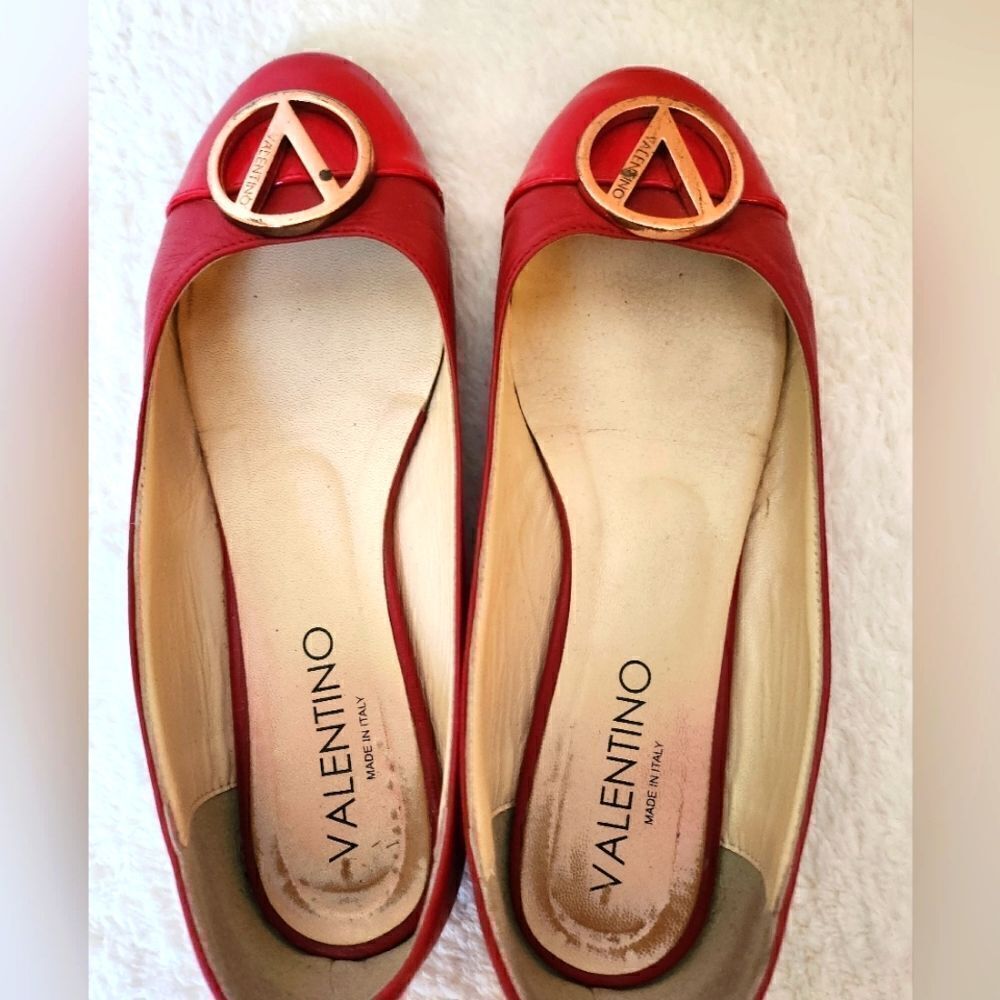 Valentino Red Leather Flats